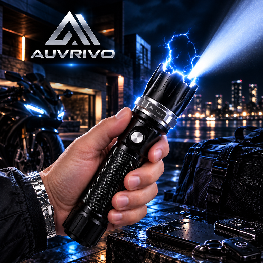 Rechargeable LED Stun Flashlight Tactical Security Tool