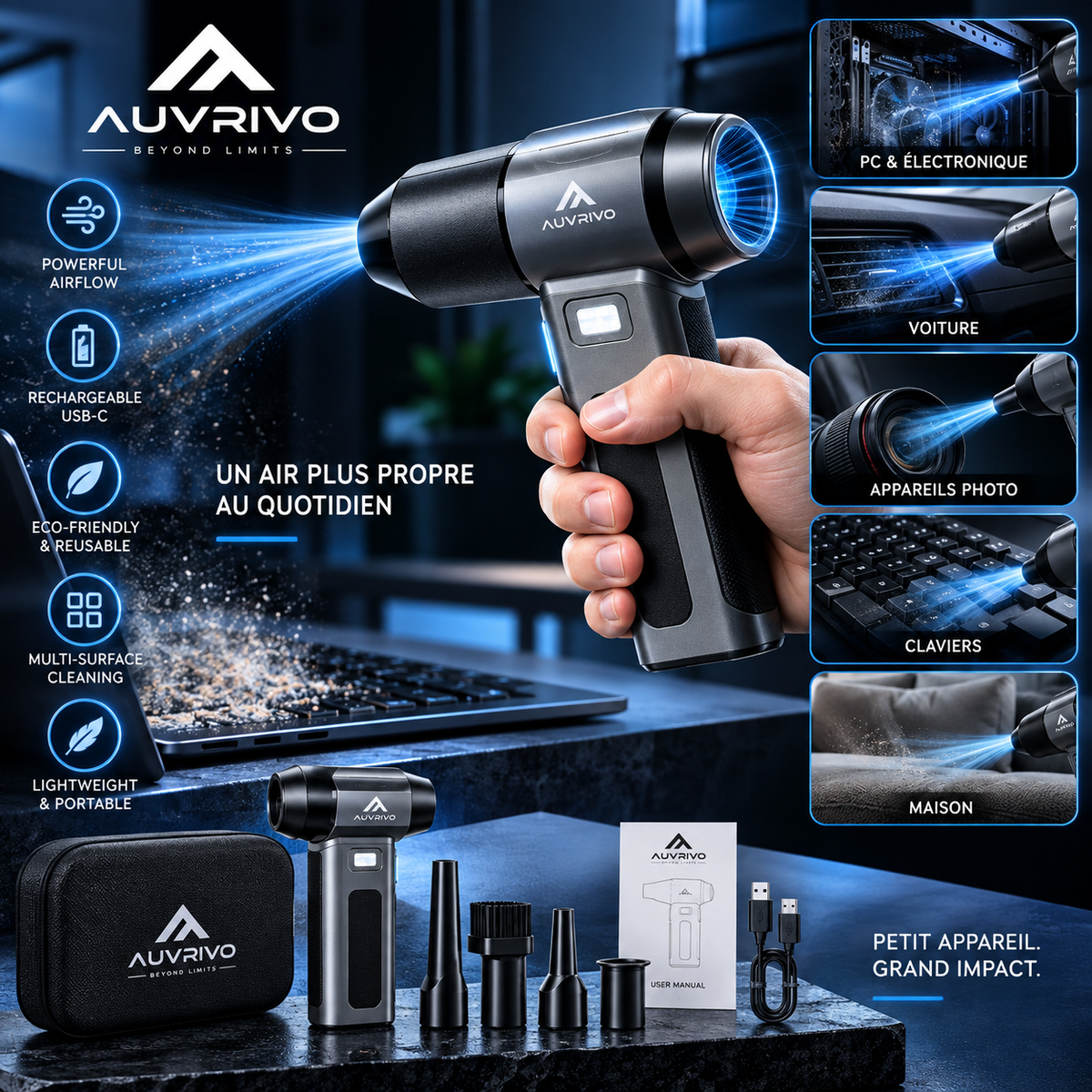 AUVRIVO Turbo Clean – Electric Air Duster