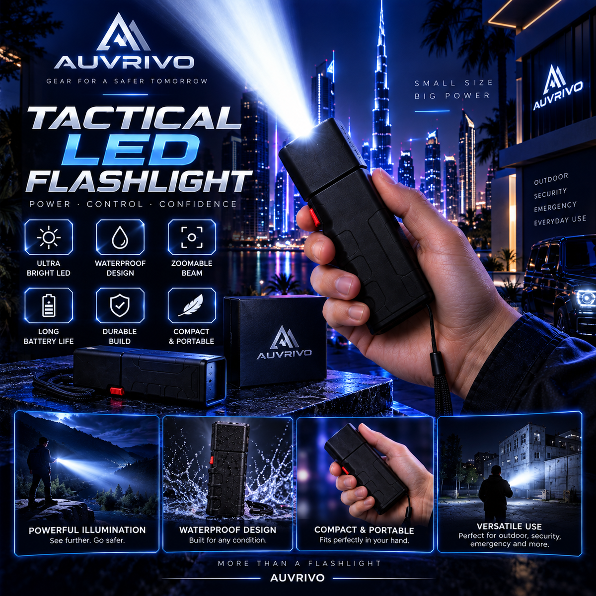 Super Bright Waterproof Tactical LED Flashlight