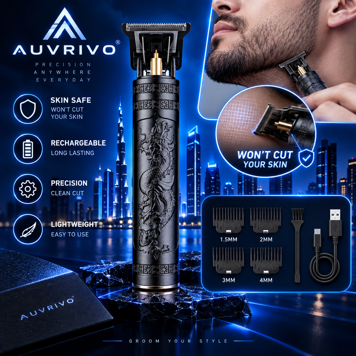 AUVRIVO DragonTrim T9 — Rechargeable Hair & Beard Trimmer